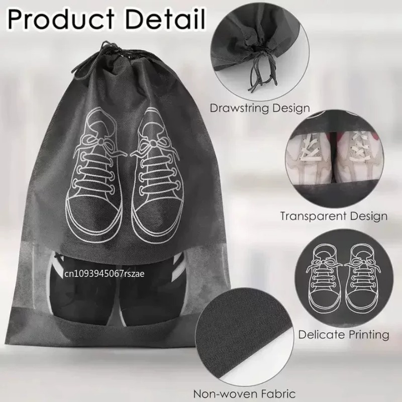 1-3個入りダストシューズバッグ、旅行用ポータブル不織布防水 - Shoe Bag Dust のレビューと価格