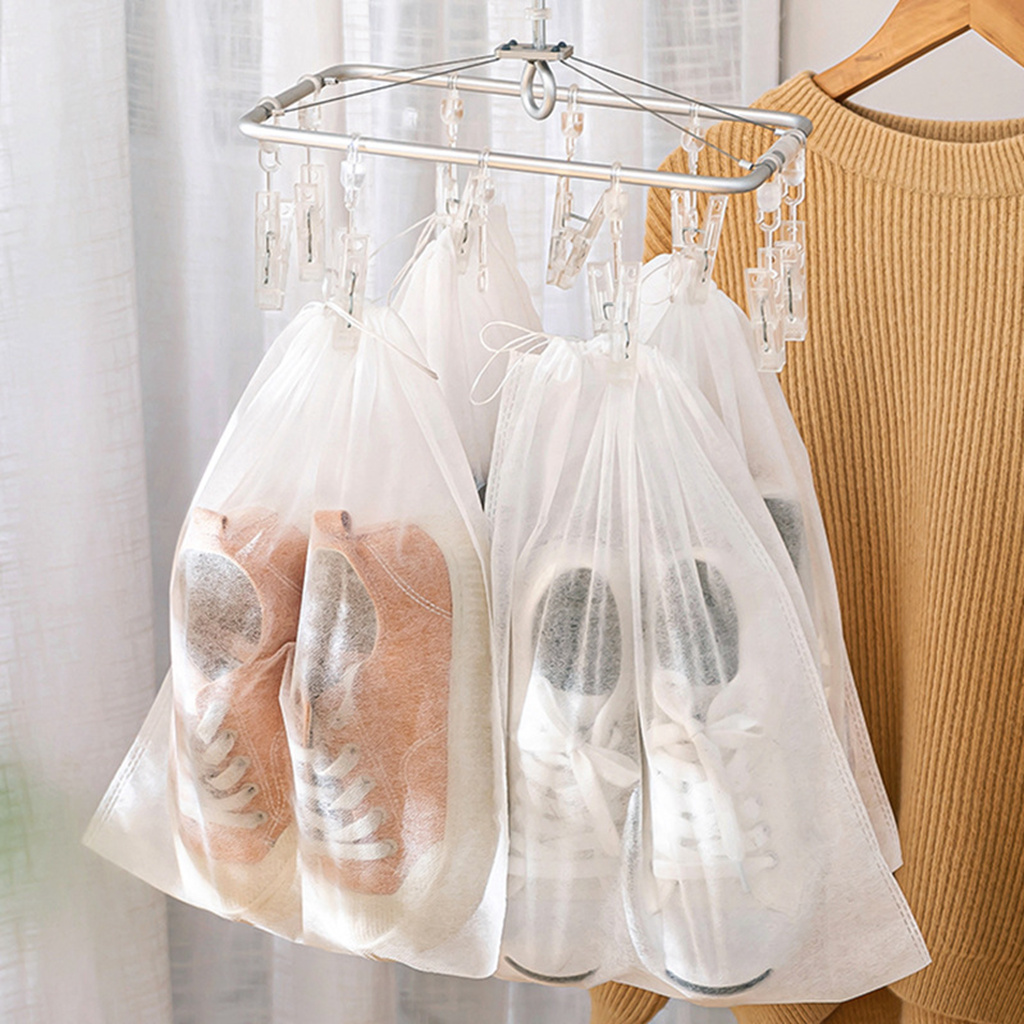 10 ピース/セット靴ダストカバー不織布防塵巾着クリア収納袋 - Shoe Bag Dust のレビューと価格